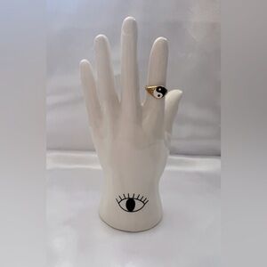 Gold Plated Stainless Steel Ying Yang Ring